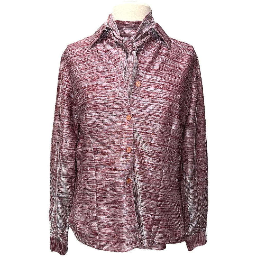Dark pink and metallic silver vintage twinset